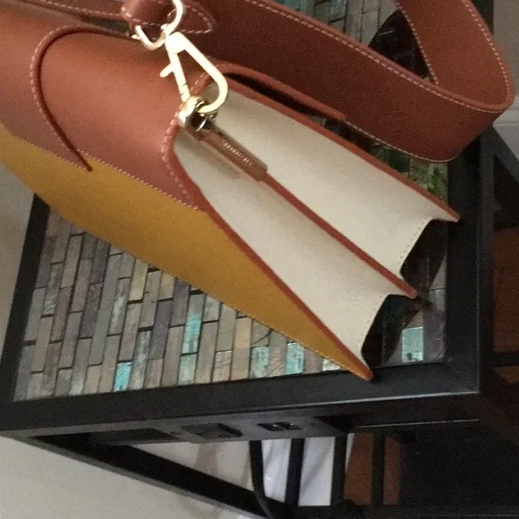 Strathberry Tricolor Crescent Colorblock Leather Shoulder Bag - Picture 13 of 16